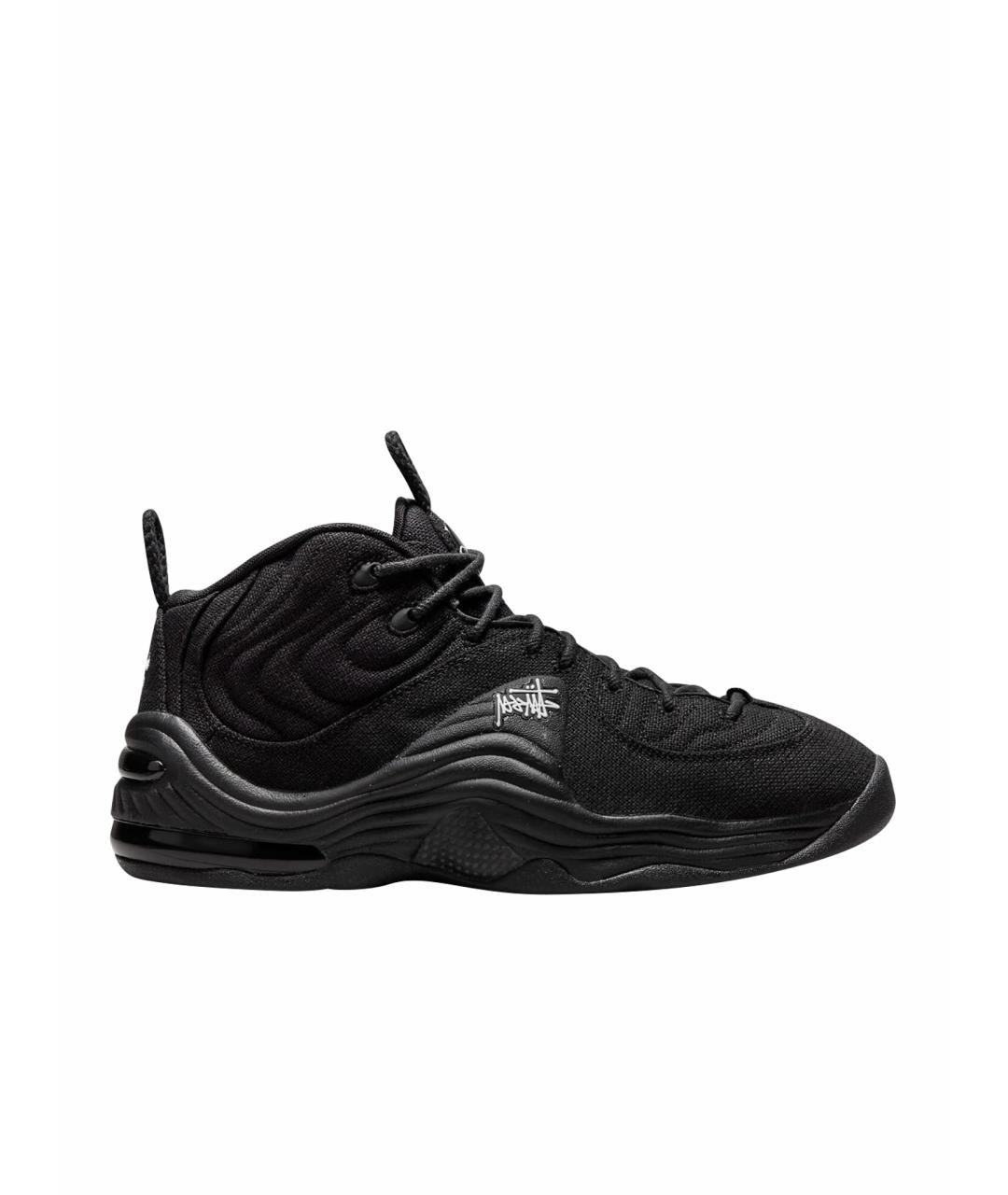 NIKE Черные текстильные высокие кроссовки / кеды, фото 1