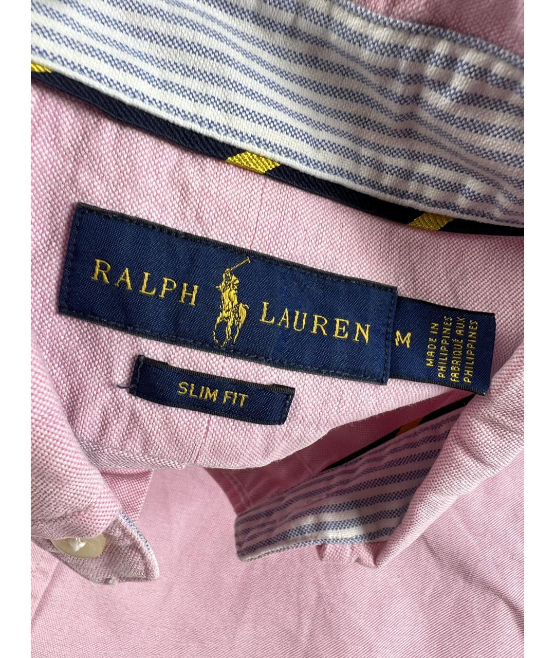 RALPH LAUREN Розовая хлопковая кэжуал рубашка, фото 4