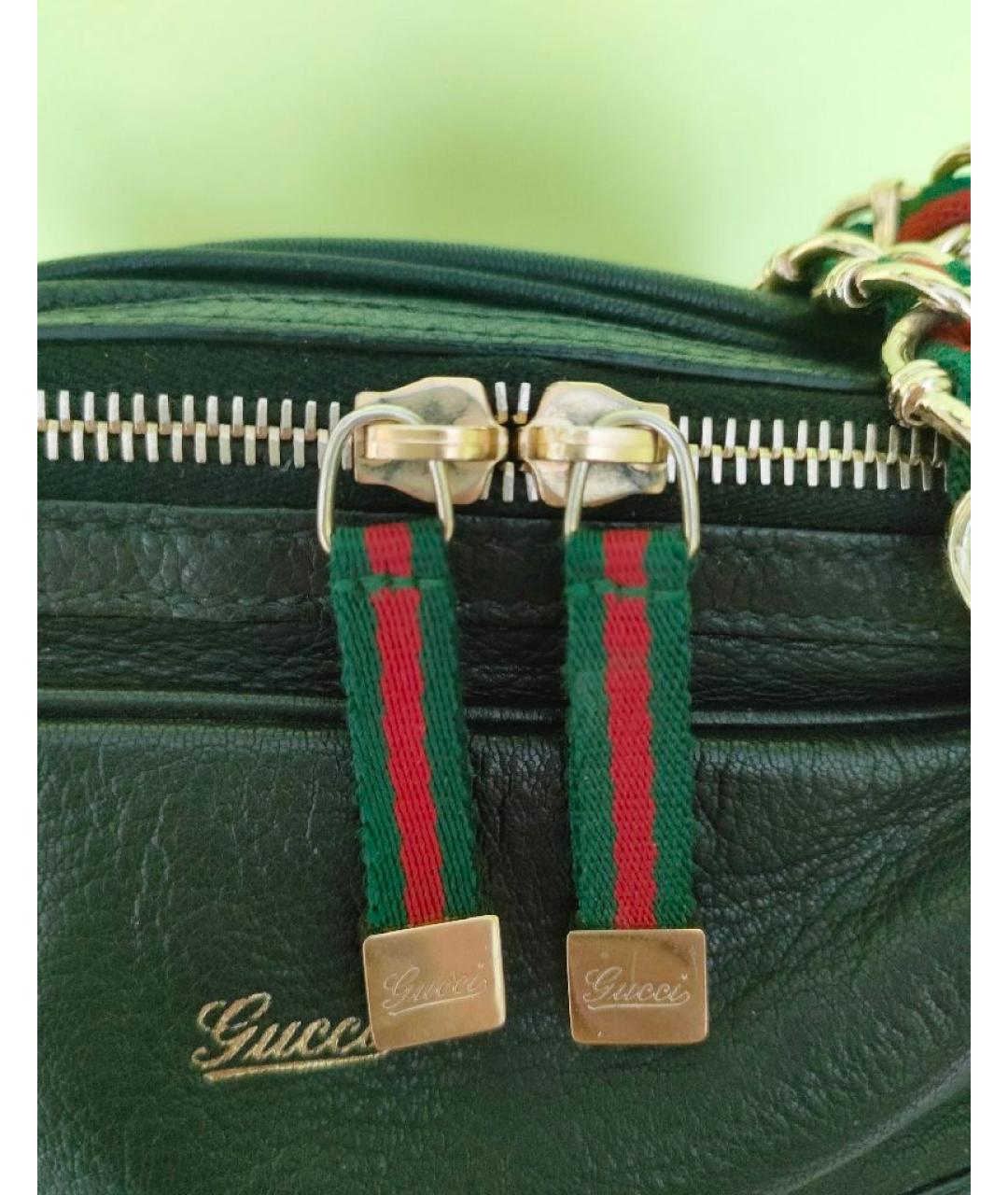 GUCCI Черная кожаная сумка через плечо, фото 7