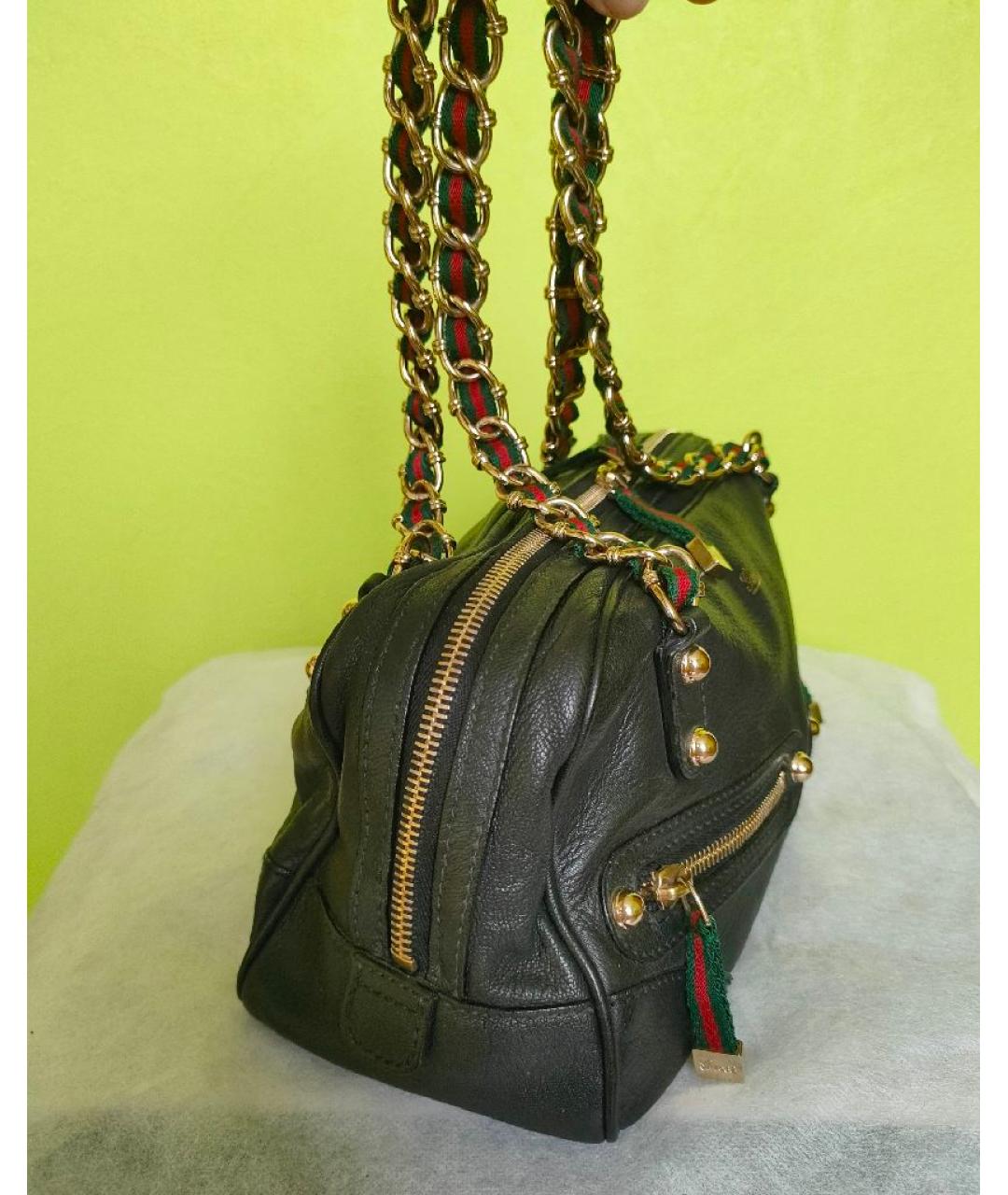 GUCCI Черная кожаная сумка через плечо, фото 2