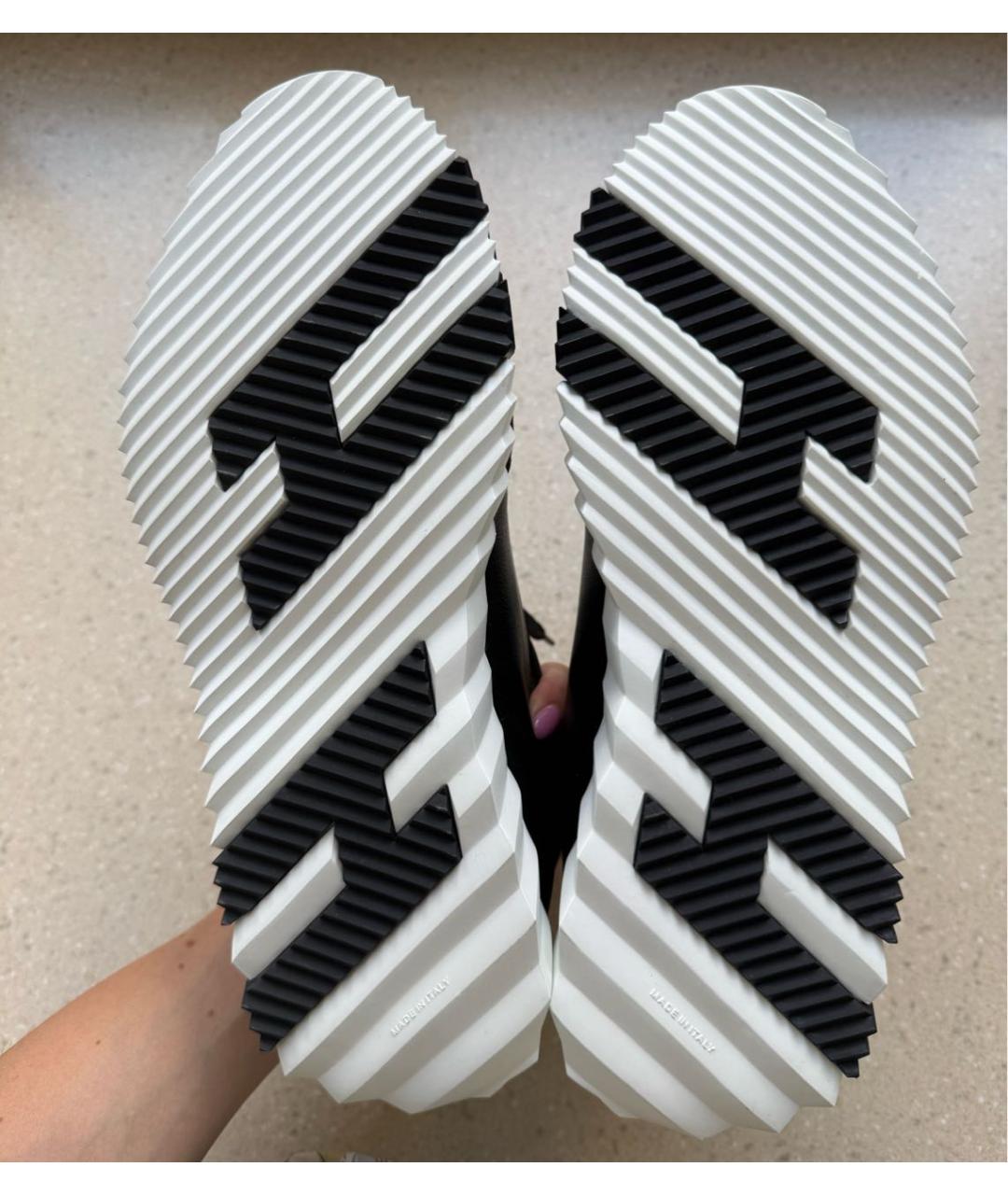 HERMES Черные кожаные низкие кроссовки / кеды, фото 5