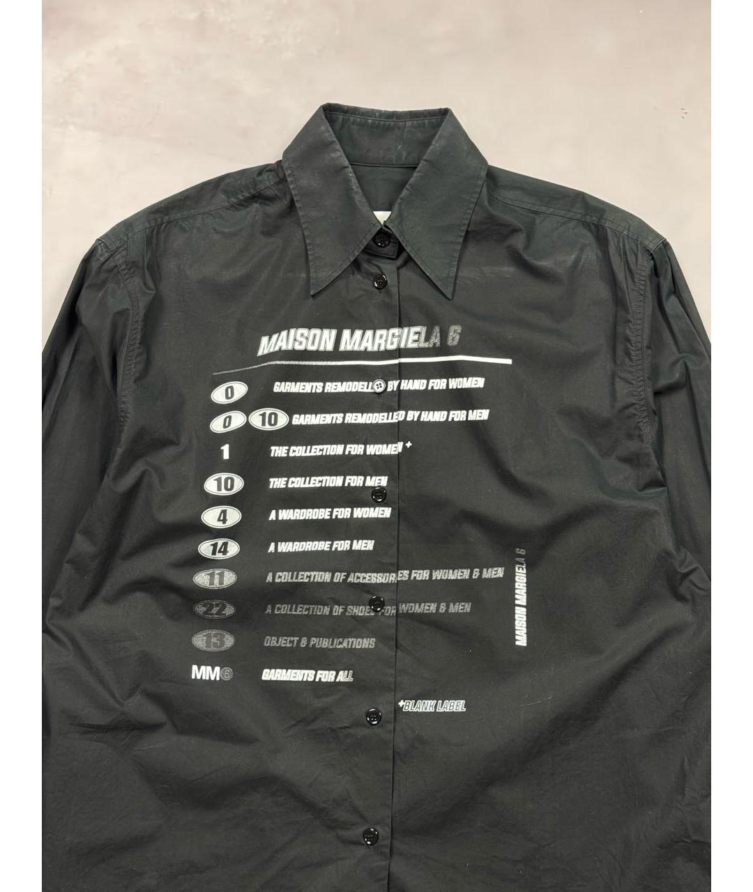 MM6 MAISON MARGIELA Черная хлопковая рубашка, фото 2