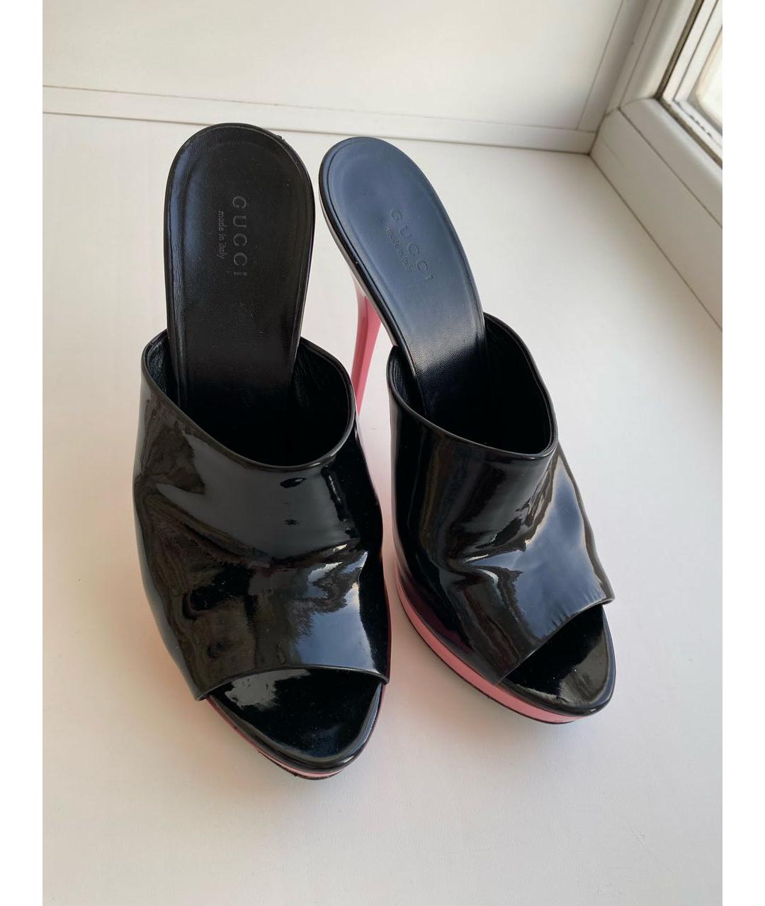GUCCI Мульти мюли из лакированной кожи, фото 3