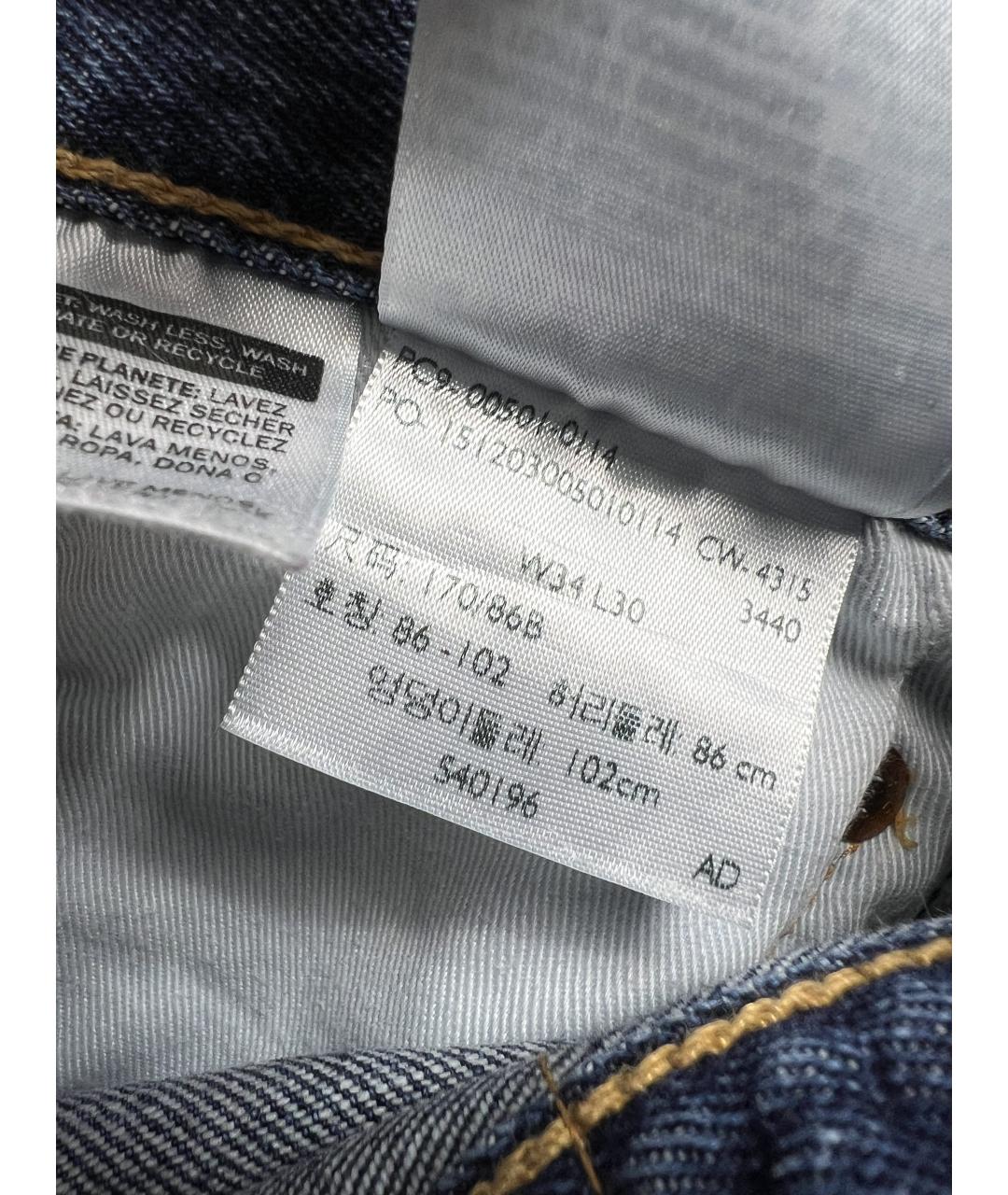 LEVI'S Синие хлопковые прямые джинсы, фото 7