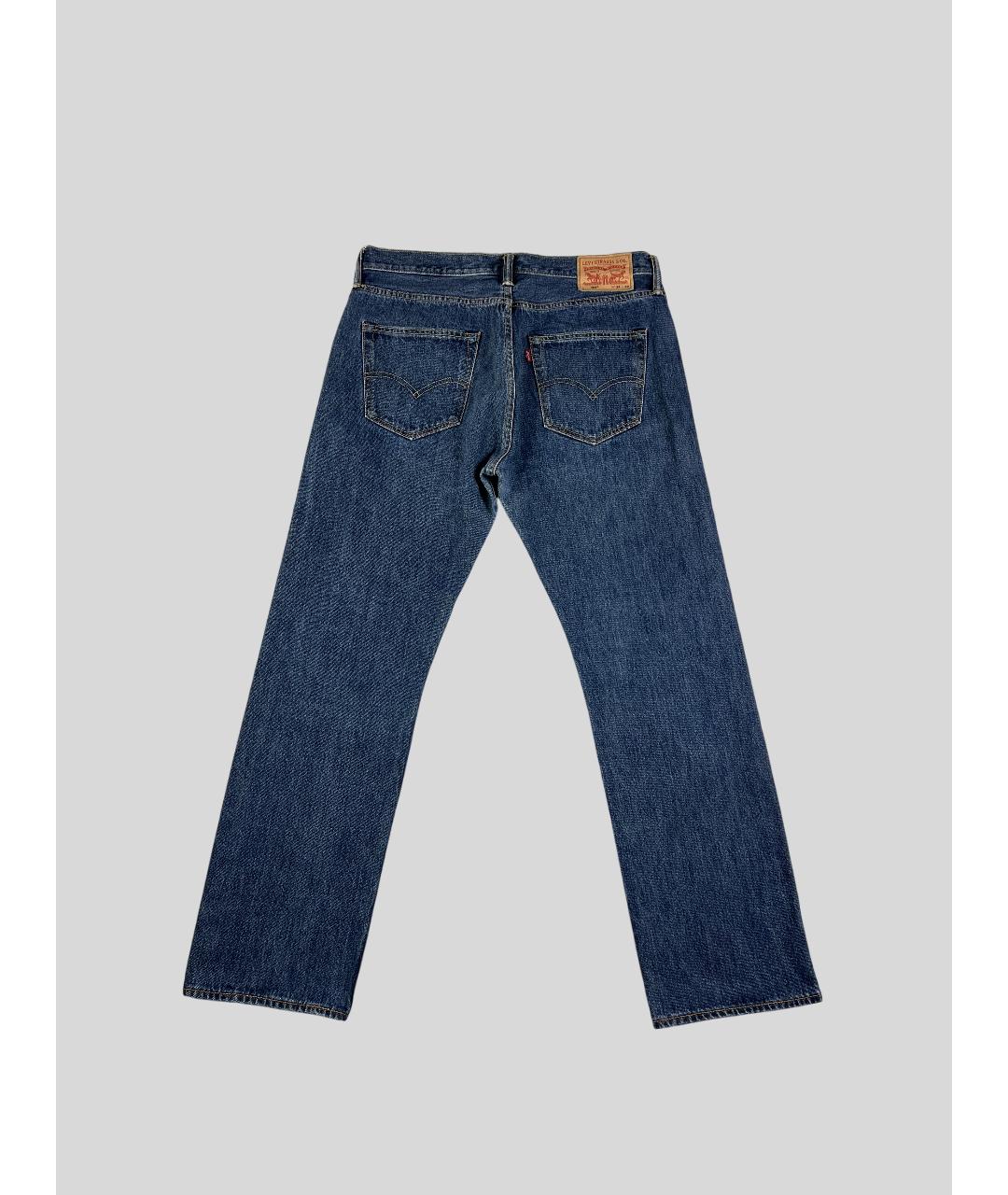 LEVI'S Синие хлопковые прямые джинсы, фото 2