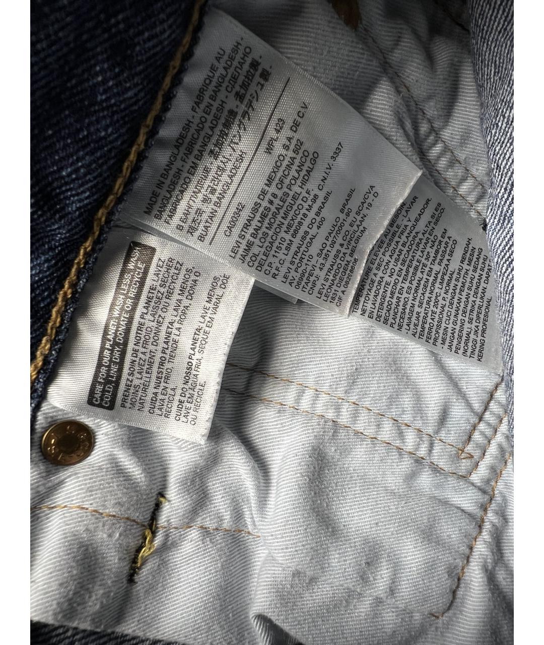 LEVI'S Синие хлопковые прямые джинсы, фото 6
