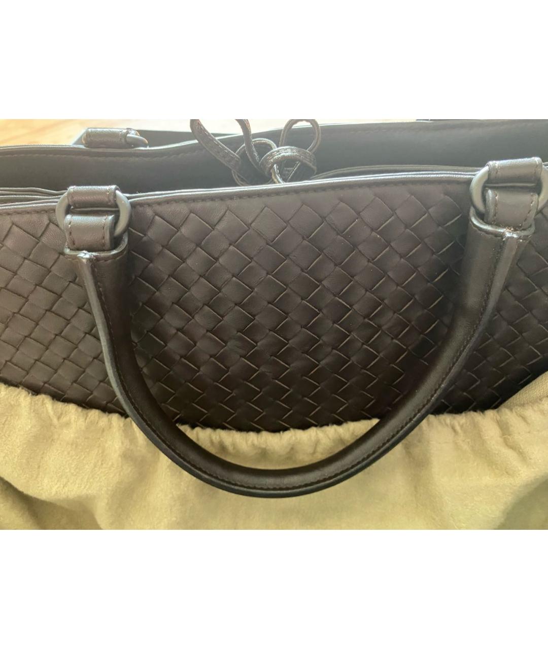 BOTTEGA VENETA Коричневая кожаная сумка тоут, фото 9