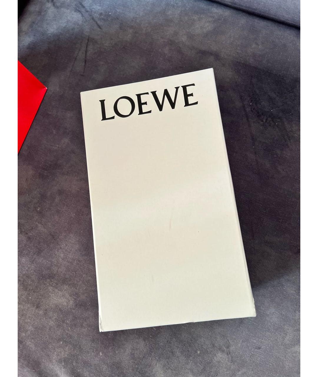 LOEWE Бежевые кожаные кроссовки, фото 6