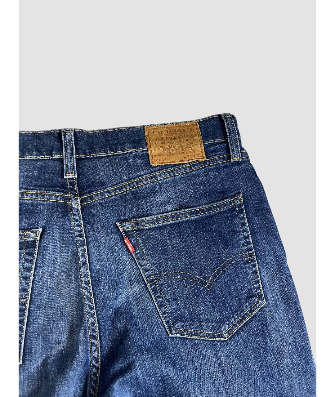 LEVI'S Синие хлопко-эластановые прямые джинсы, фото 3