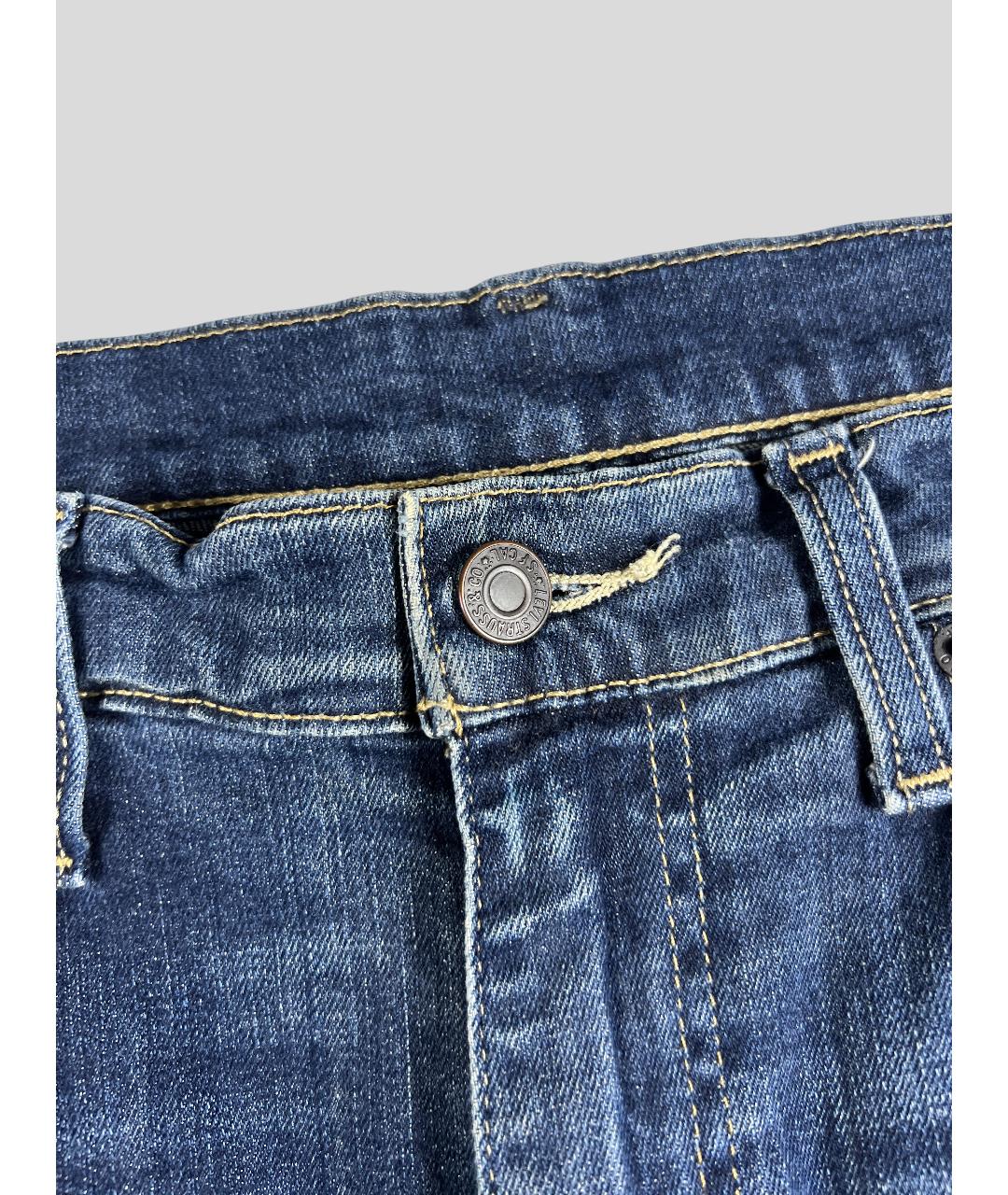 LEVI'S Синие хлопко-эластановые прямые джинсы, фото 5