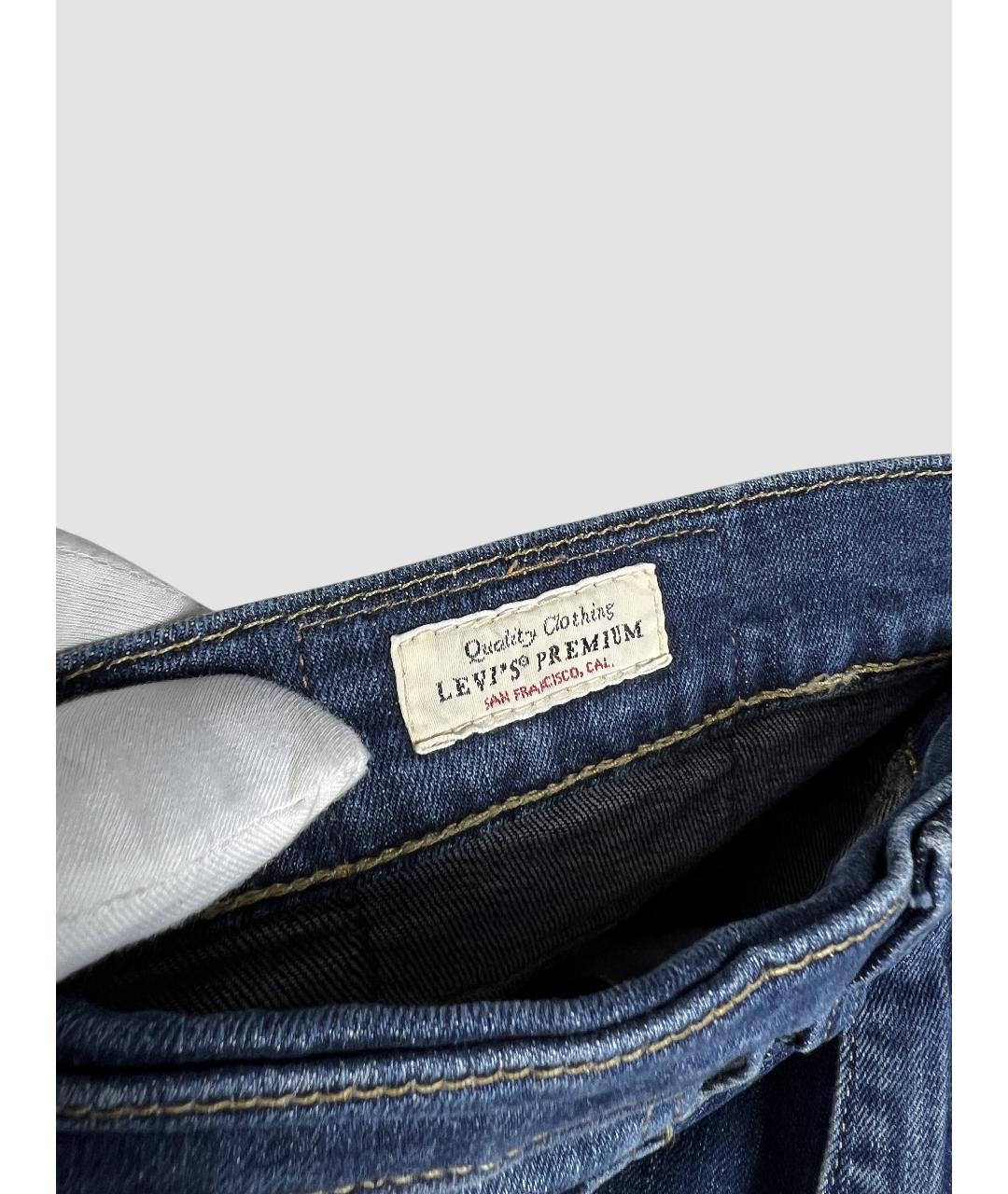 LEVI'S Синие хлопко-эластановые прямые джинсы, фото 6
