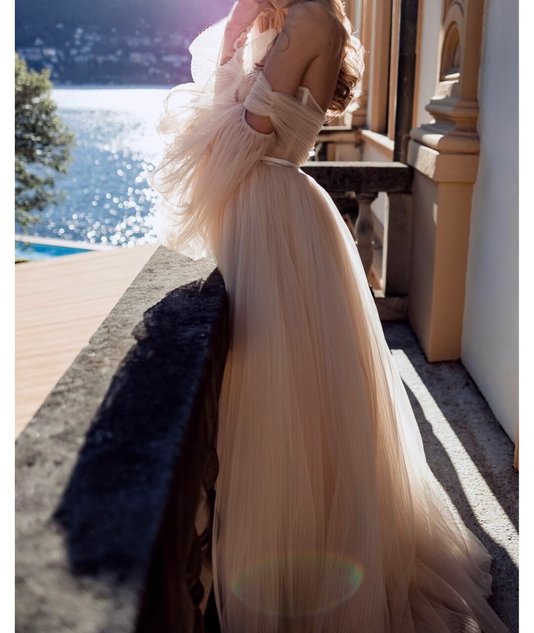 GALIA LAHAV Бежевое полиэстеровое свадебное платье, фото 3