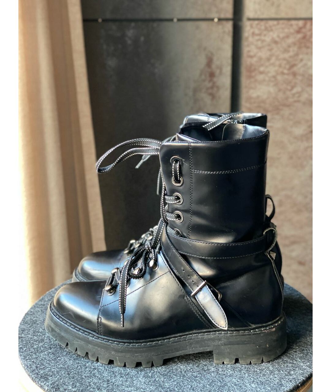 VALENTINO GARAVANI Черные кожаные ботинки, фото 8