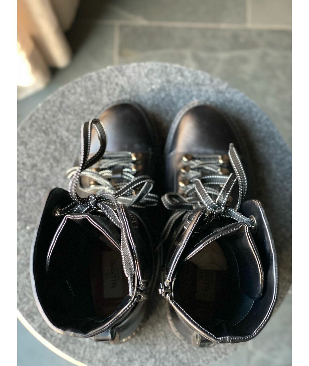 VALENTINO GARAVANI Черные кожаные ботинки, фото 3