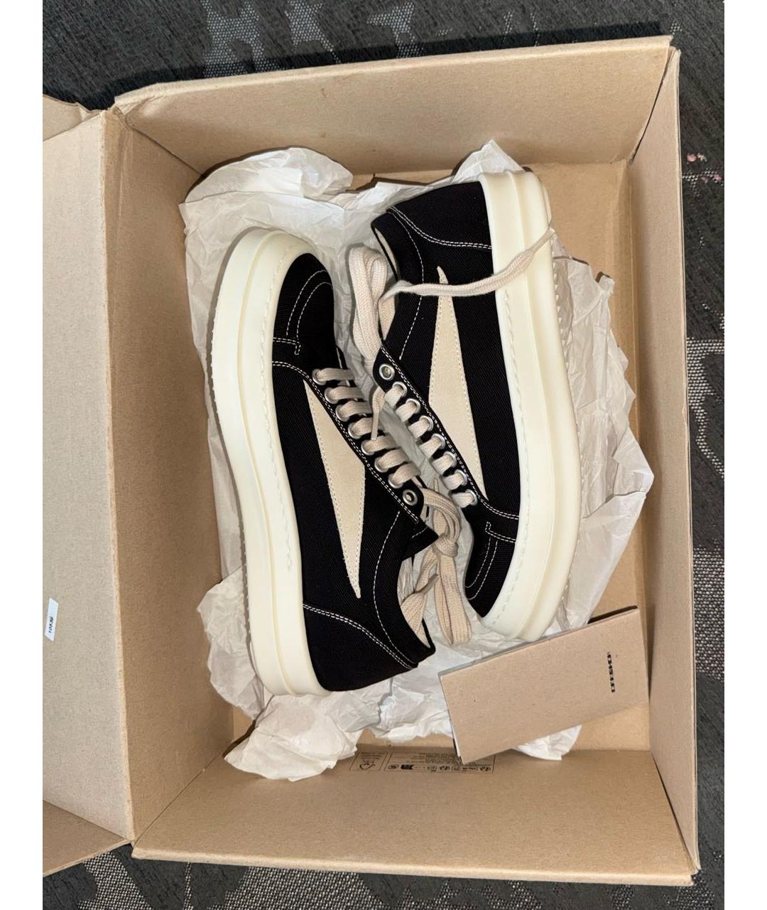 RICK OWENS DRKSHDW Черные текстильные кеды, фото 6