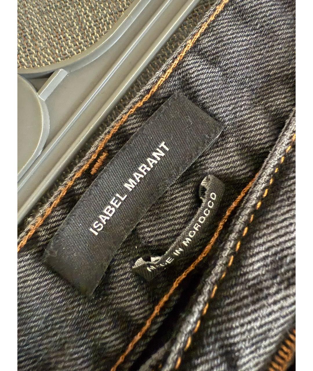 ISABEL MARANT Серые хлопковые прямые джинсы, фото 4