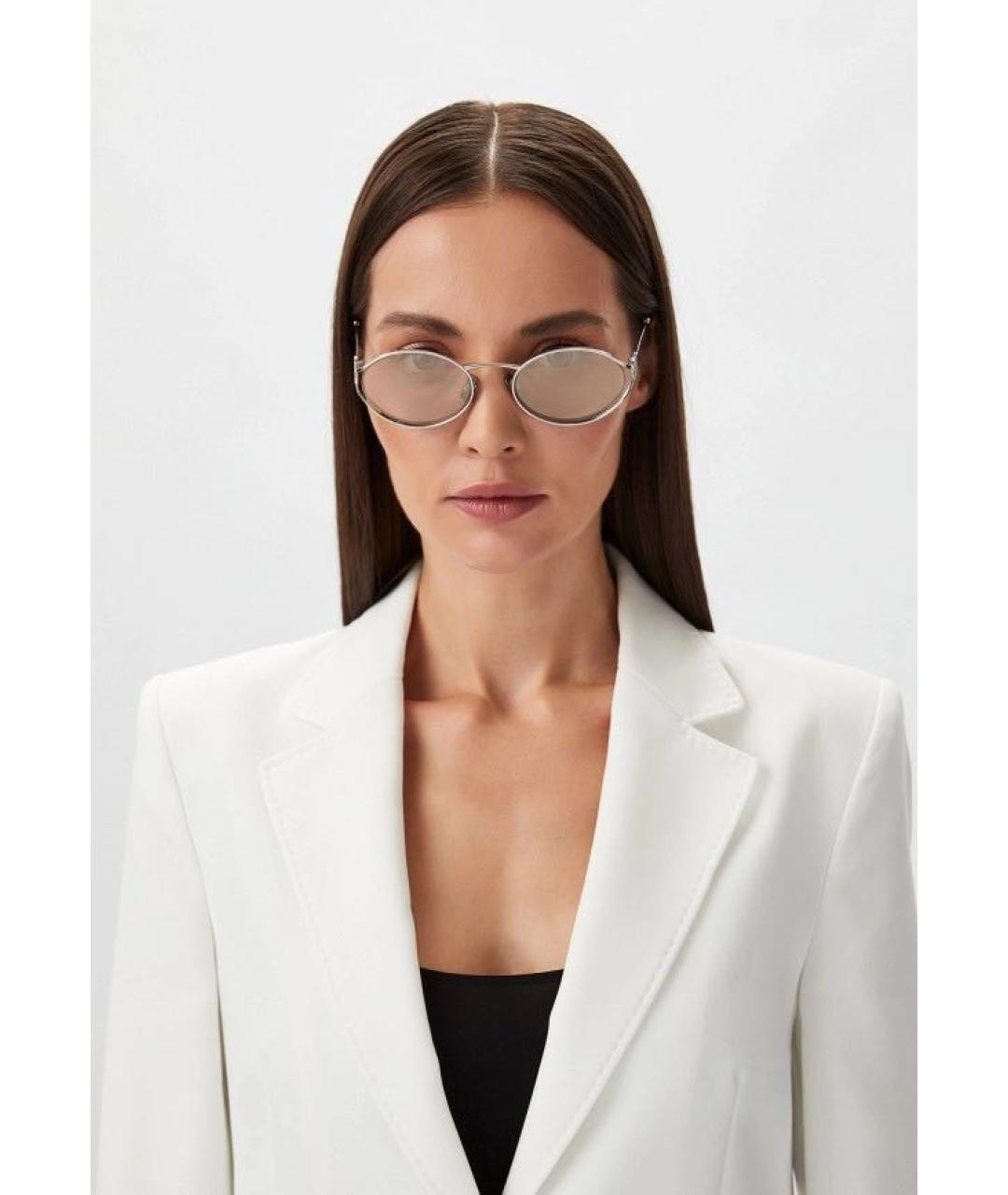 MIU MIU Серебряные металлические солнцезащитные очки, фото 4