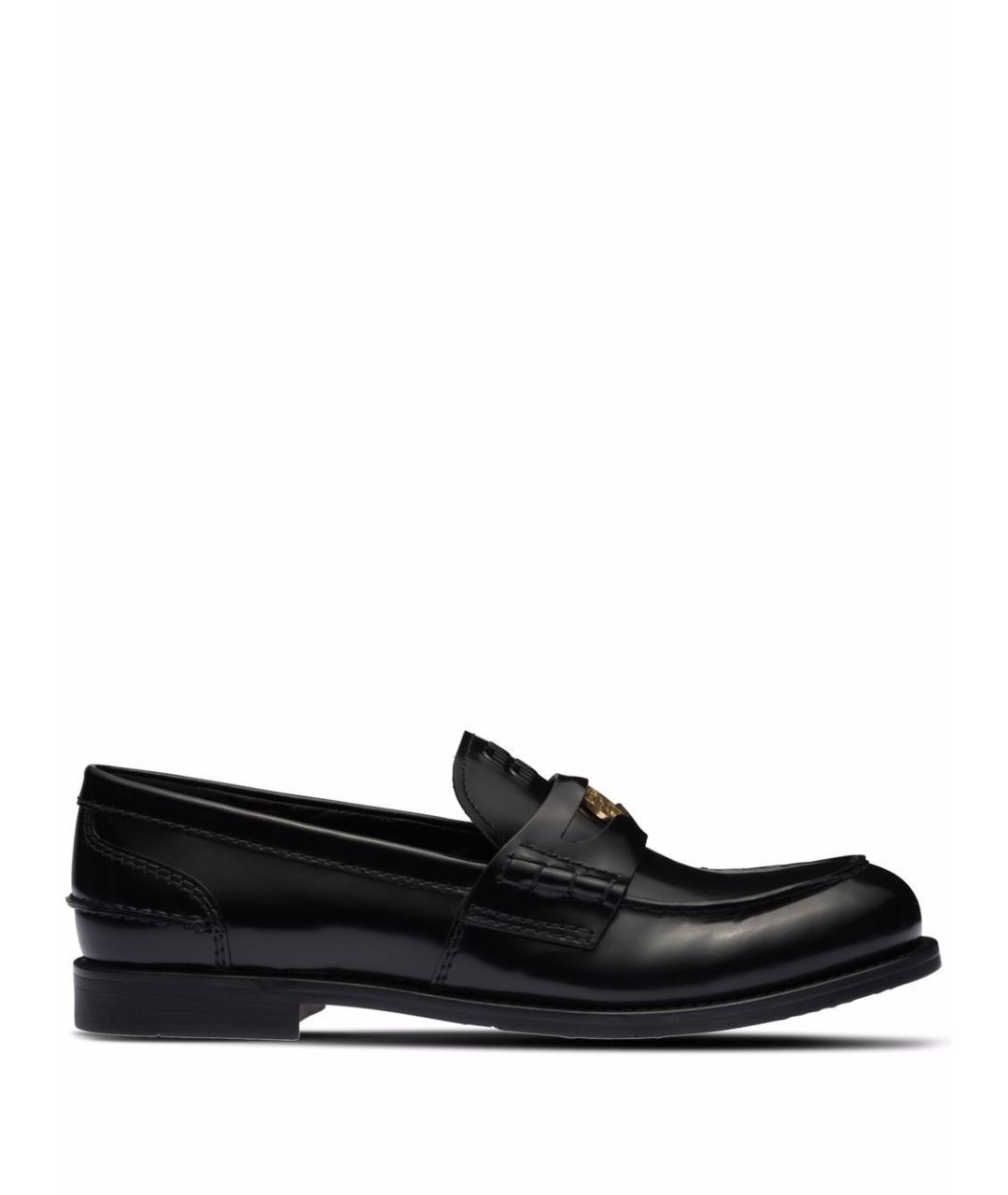 MIU MIU Черные кожаные лоферы, фото 1