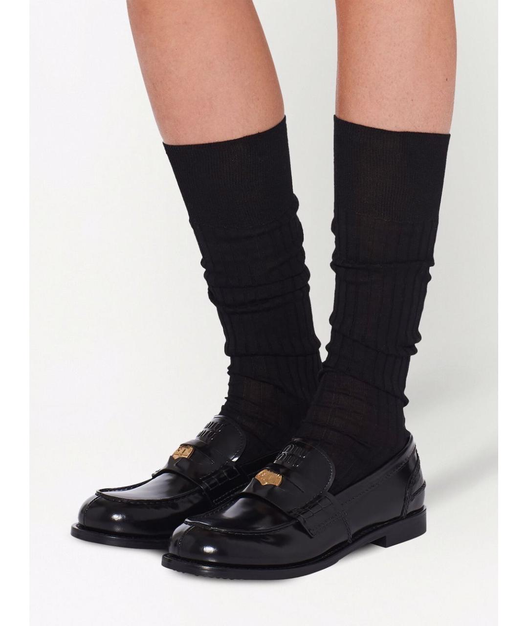 MIU MIU Черные кожаные лоферы, фото 4