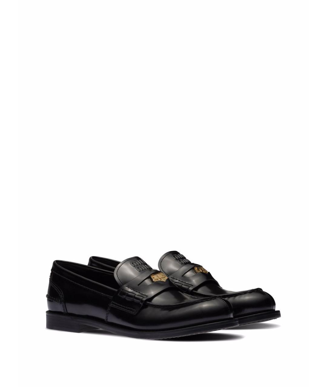 MIU MIU Черные кожаные лоферы, фото 2
