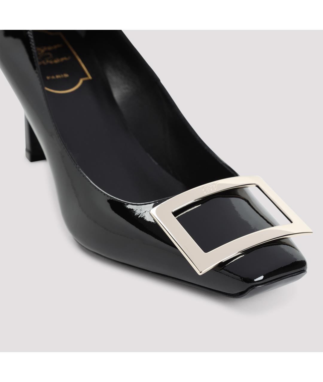 ROGER VIVIER Черные кожаные туфли, фото 6
