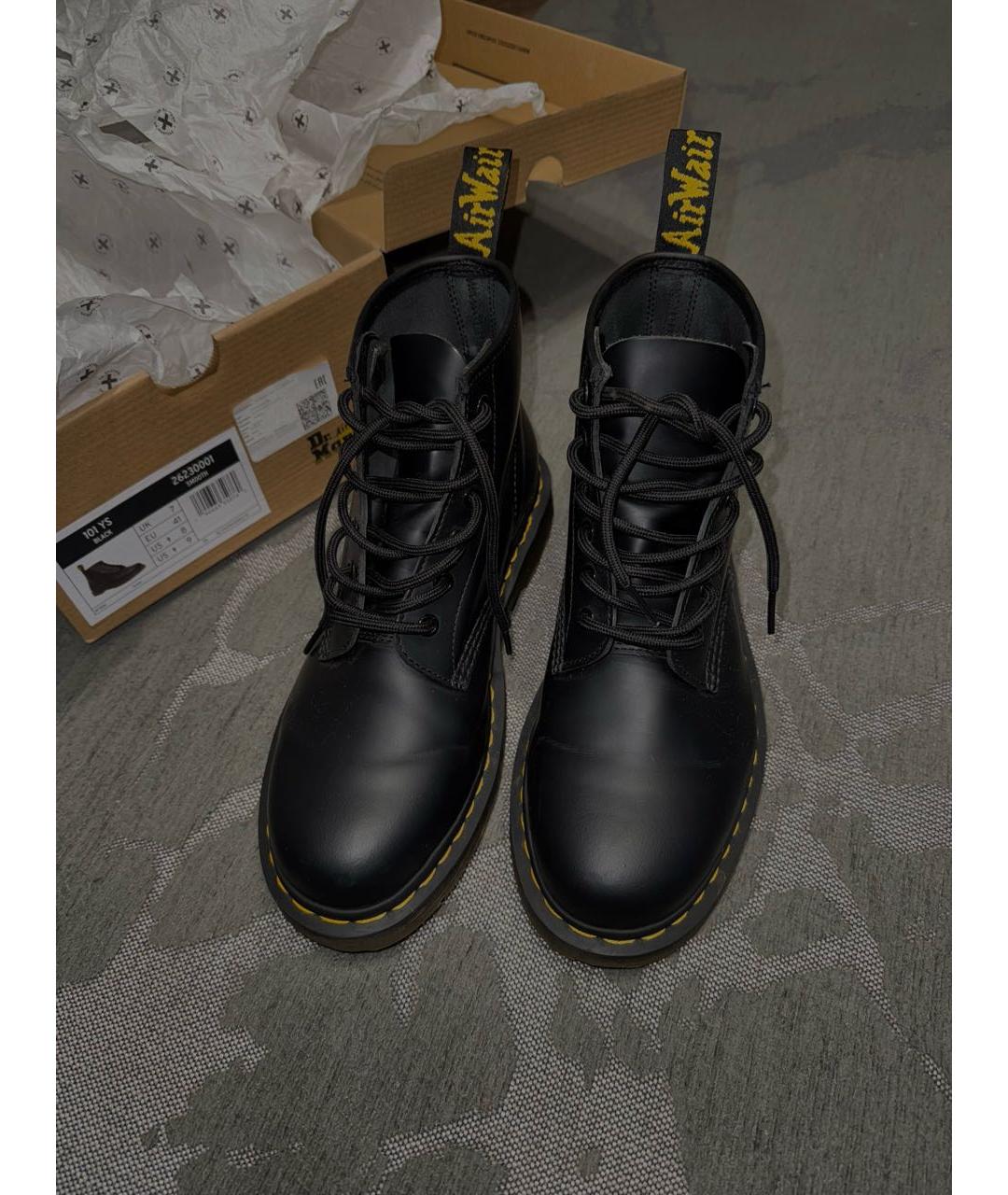 DR. MARTENS Черные кожаные высокие ботинки, фото 2