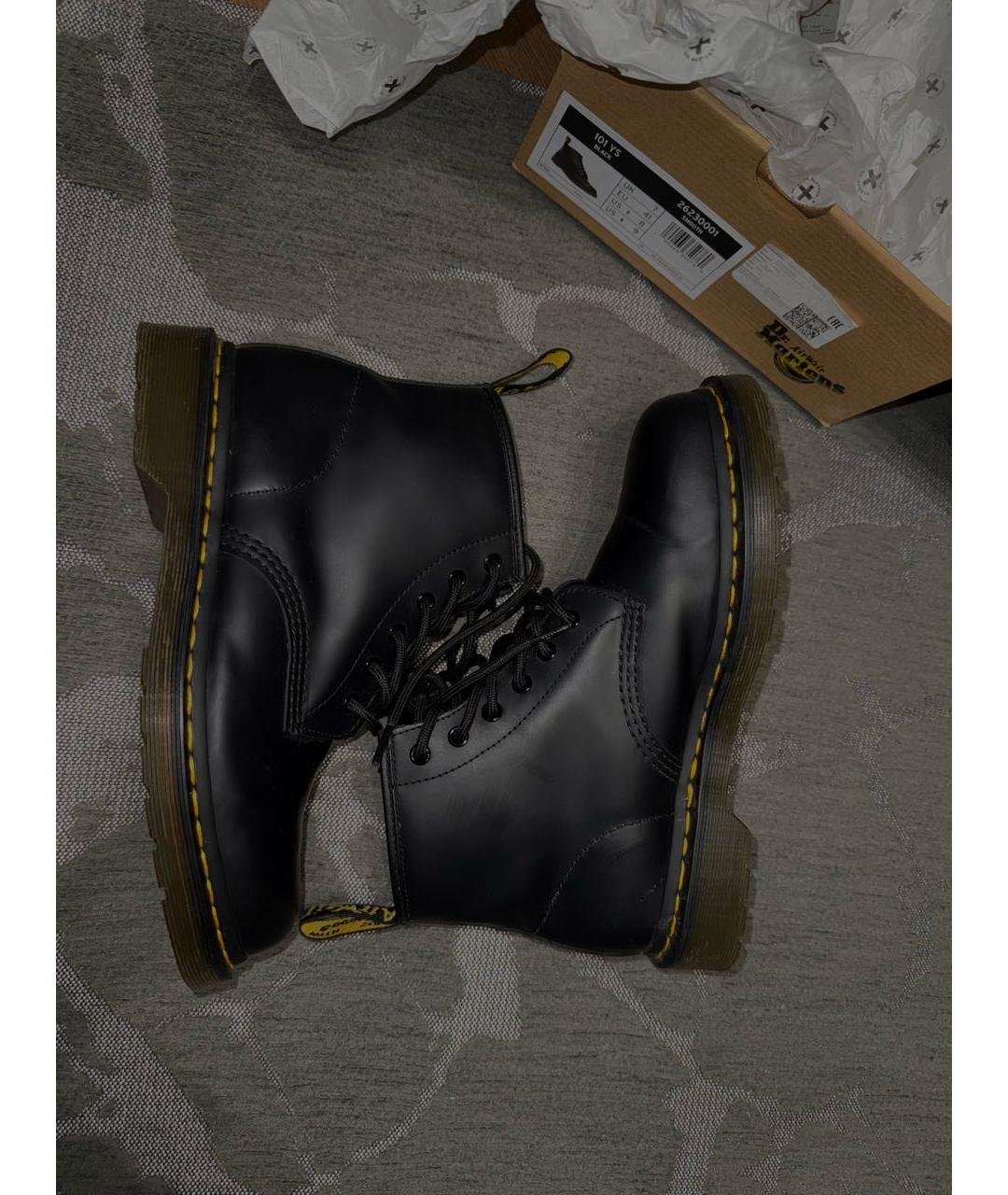 DR. MARTENS Черные кожаные высокие ботинки, фото 3