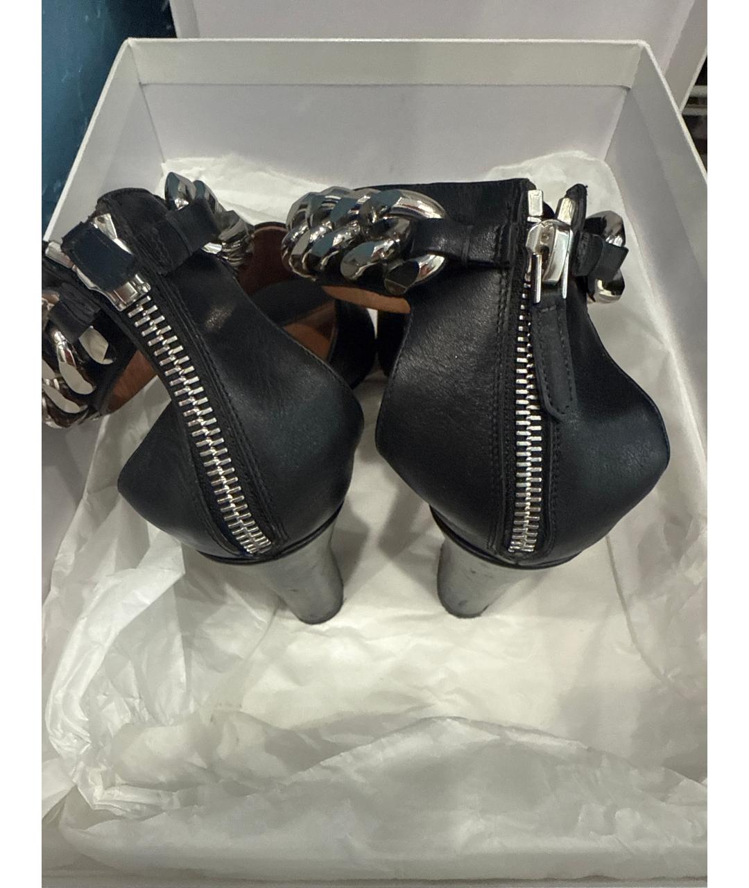 GIVENCHY Черные кожаные босоножки, фото 3