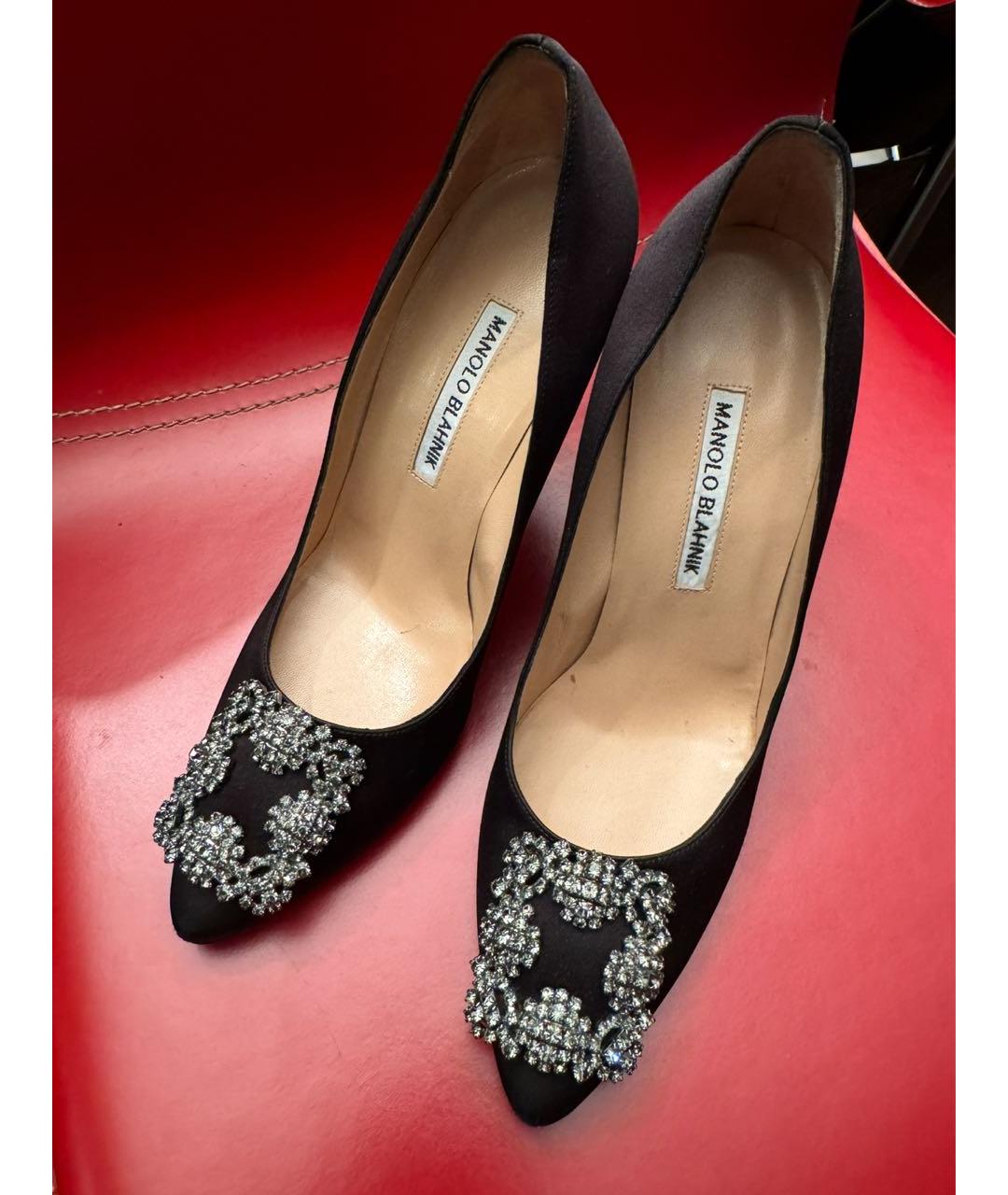 MANOLO BLAHNIK Черные текстильные туфли, фото 2
