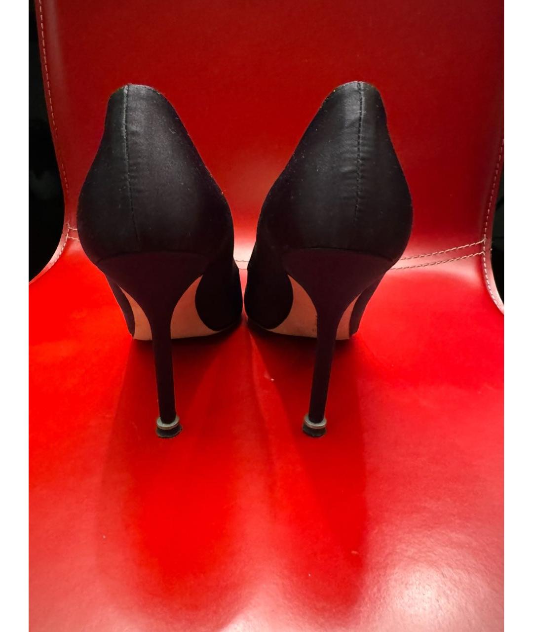 MANOLO BLAHNIK Черные текстильные туфли, фото 4