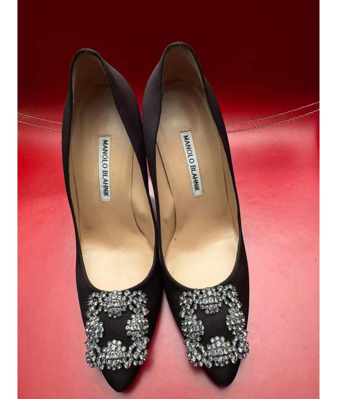 MANOLO BLAHNIK Черные текстильные туфли, фото 3