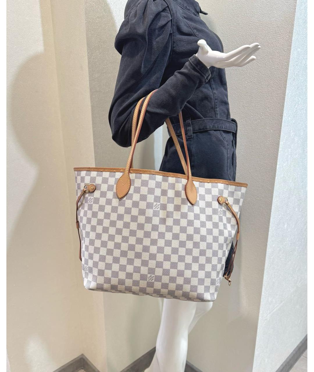 LOUIS VUITTON Белая кожаная сумка тоут, фото 4