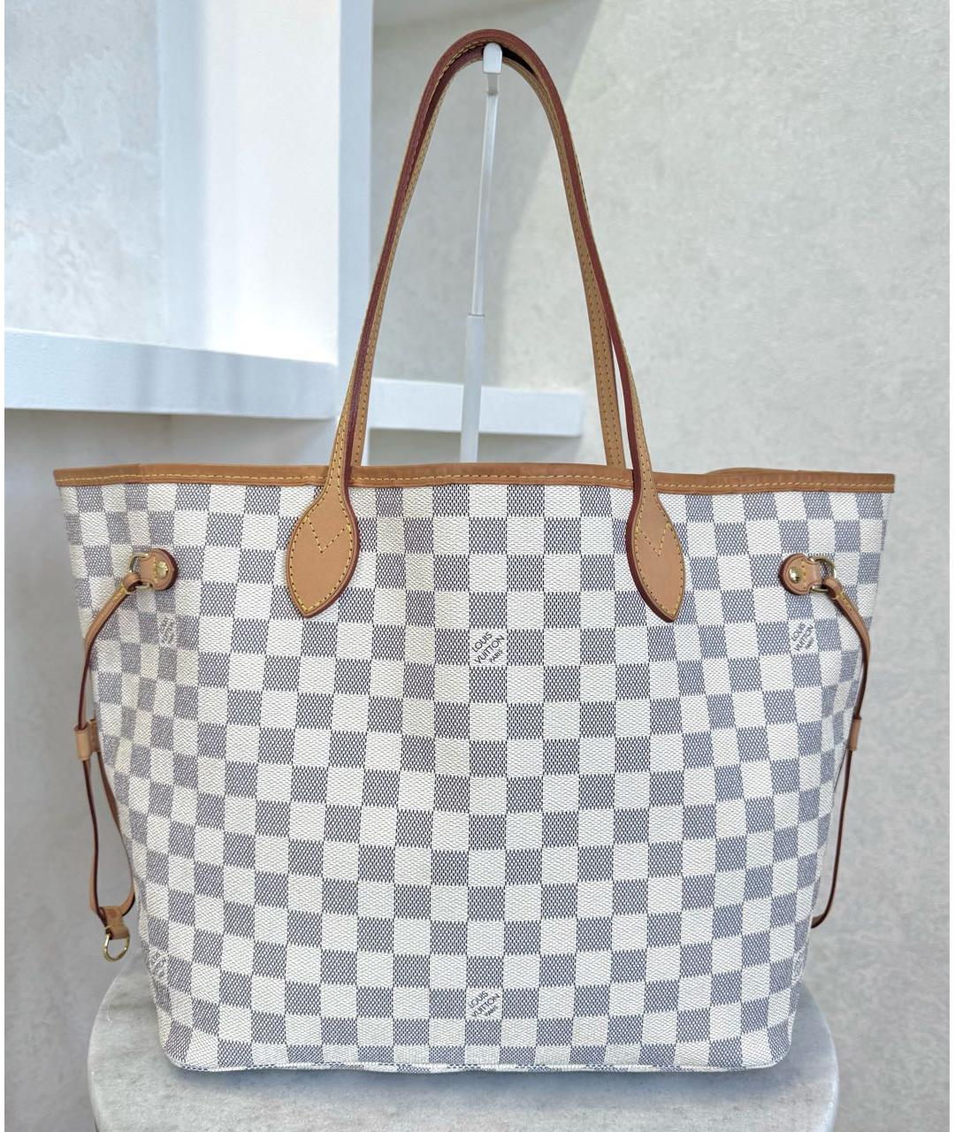 LOUIS VUITTON Белая кожаная сумка тоут, фото 2