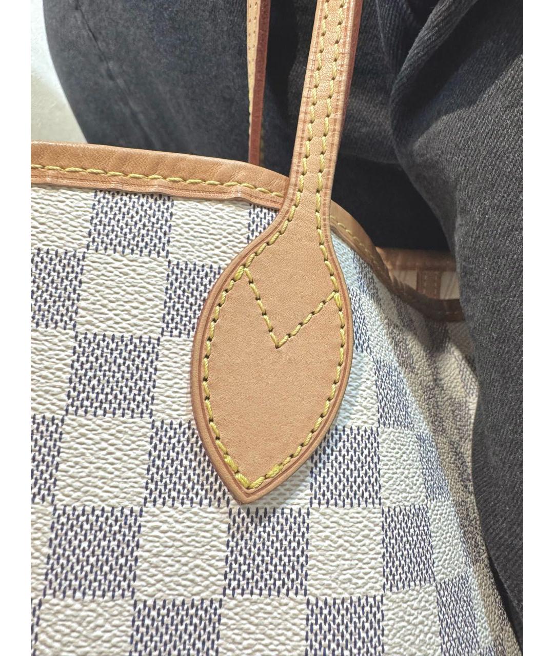LOUIS VUITTON Белая кожаная сумка тоут, фото 4