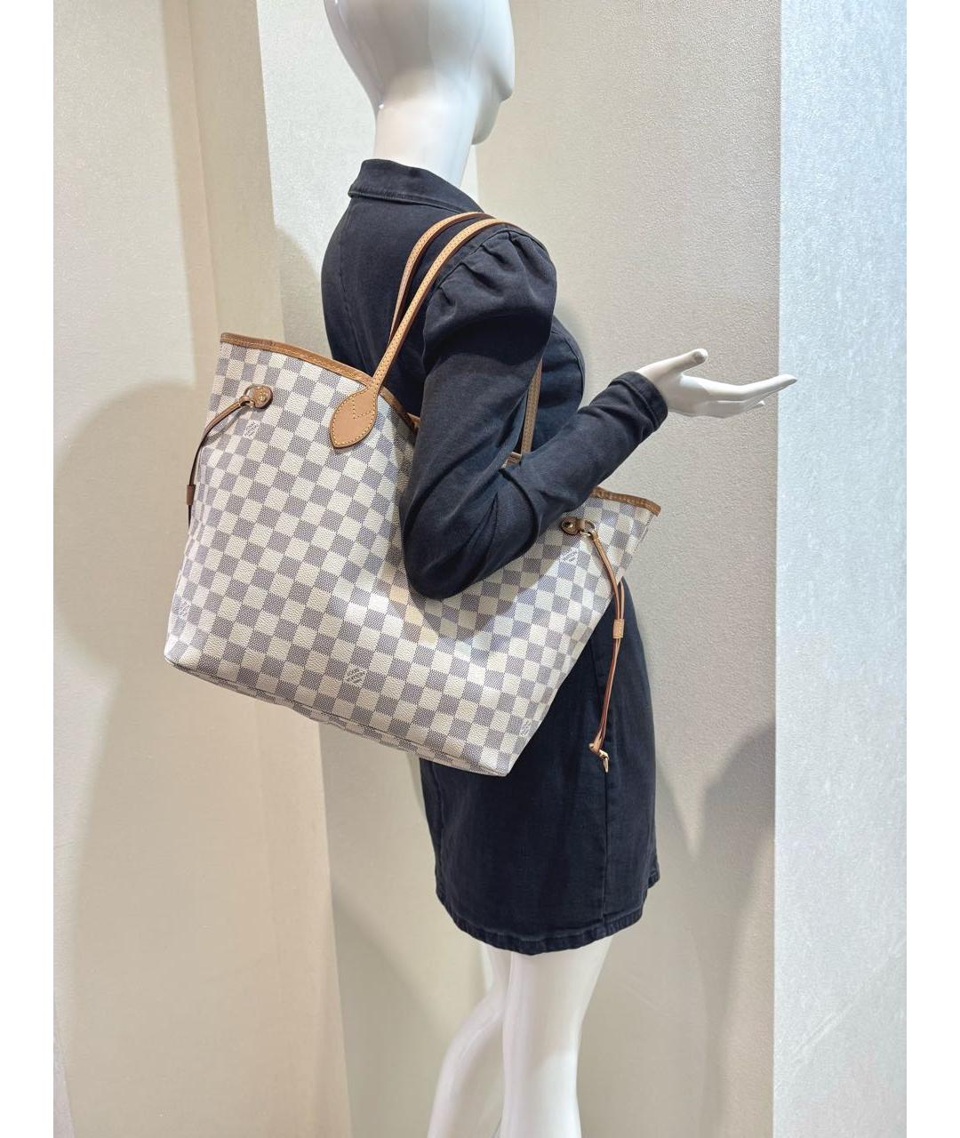 LOUIS VUITTON Белая кожаная сумка тоут, фото 3