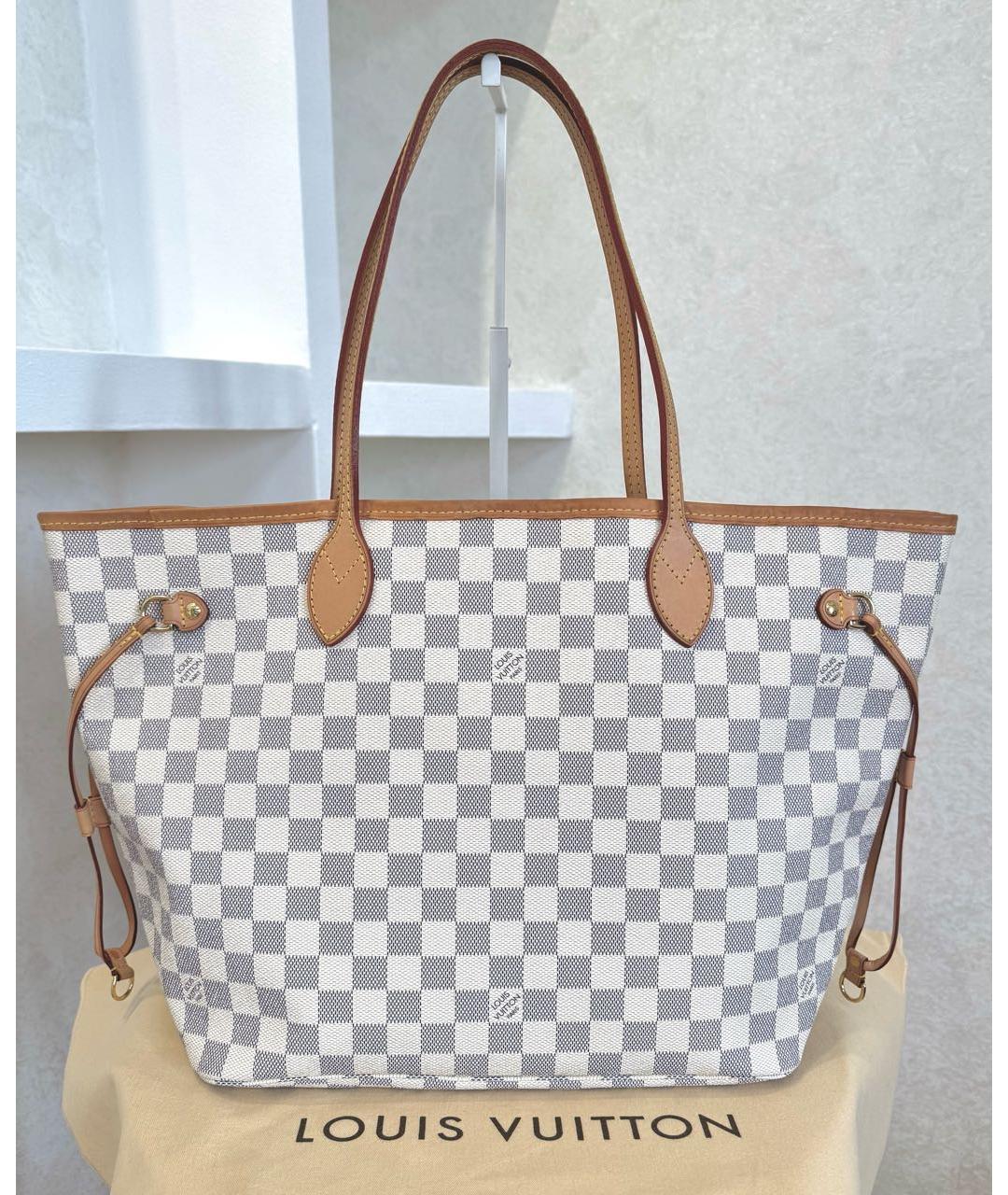 LOUIS VUITTON Белая кожаная сумка тоут, фото 8