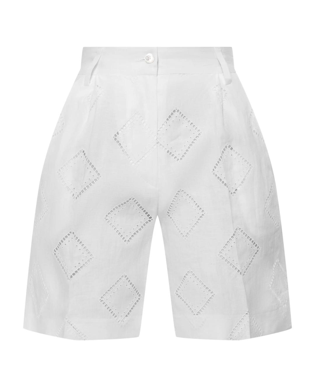 KITON Белые льняные шорты, фото 1