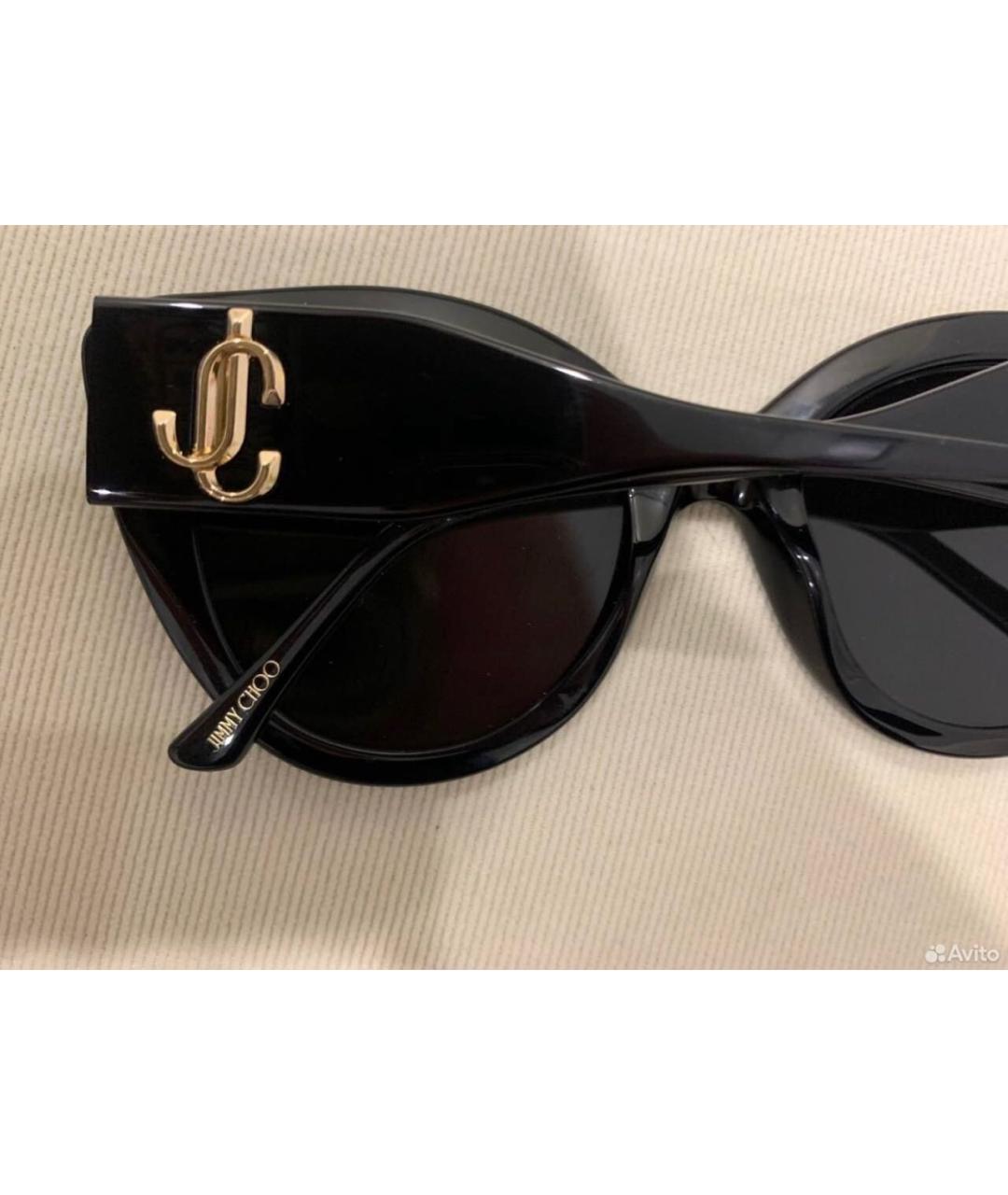 JIMMY CHOO Черные пластиковые солнцезащитные очки, фото 4