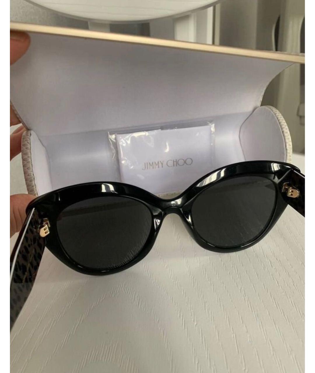 JIMMY CHOO Черные пластиковые солнцезащитные очки, фото 3