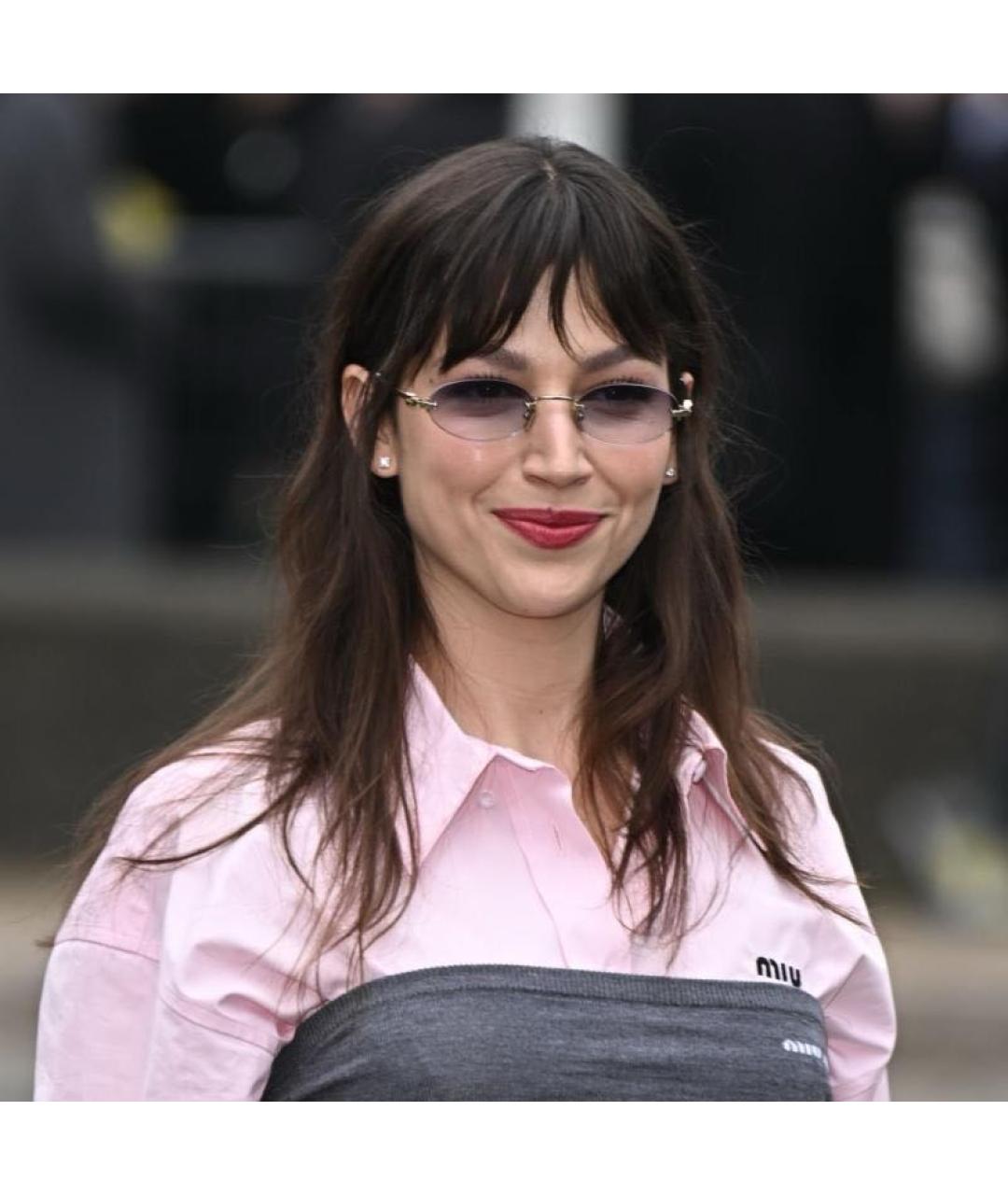 MIU MIU Золотые металлические солнцезащитные очки, фото 6