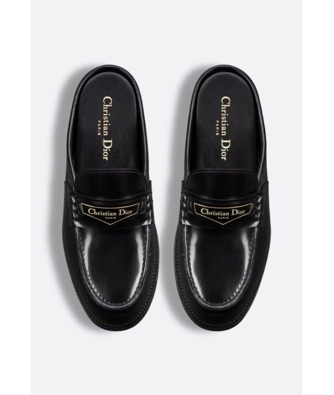 CHRISTIAN DIOR Черные кожаные мюли, фото 2