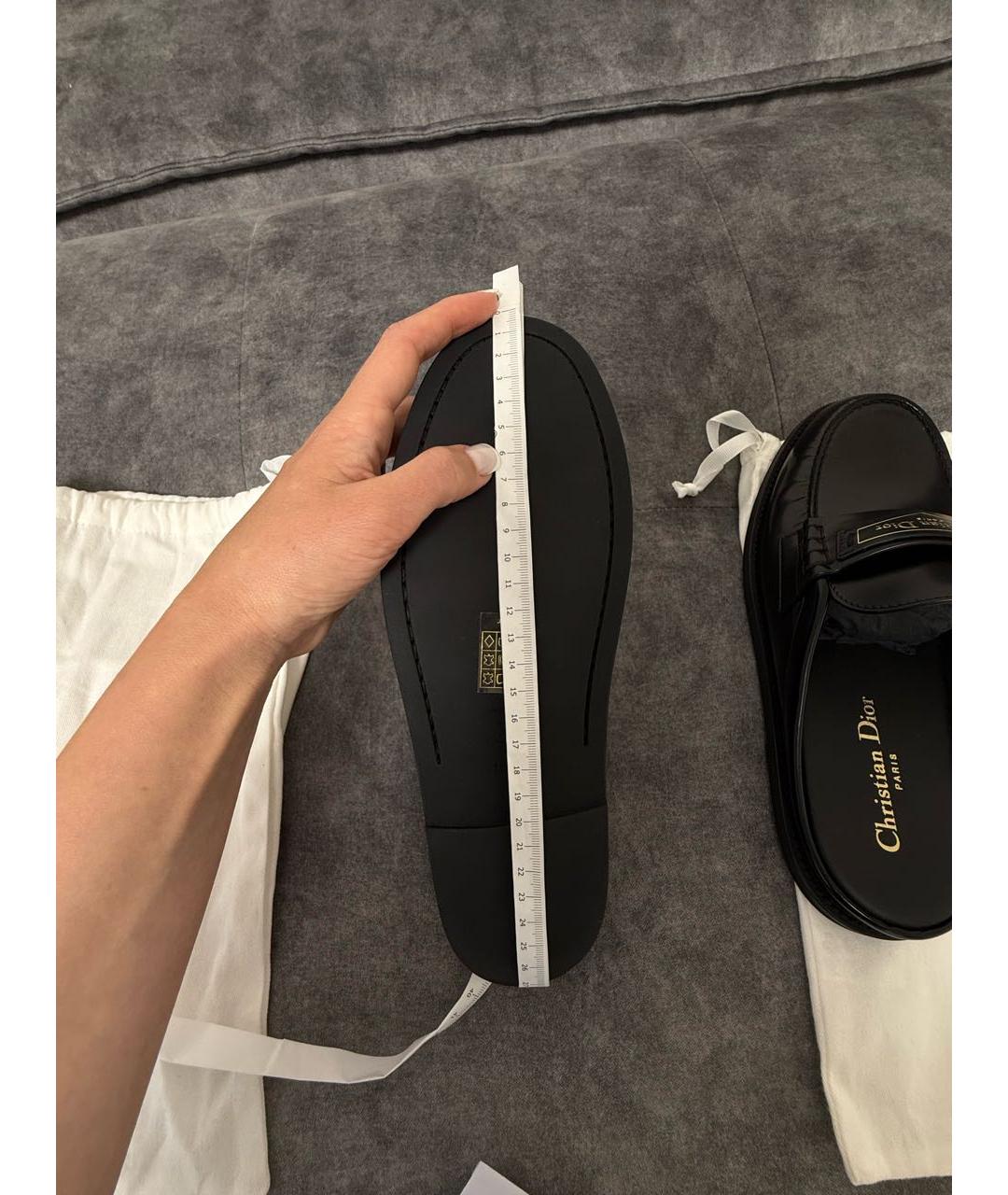 CHRISTIAN DIOR Черные кожаные мюли, фото 4