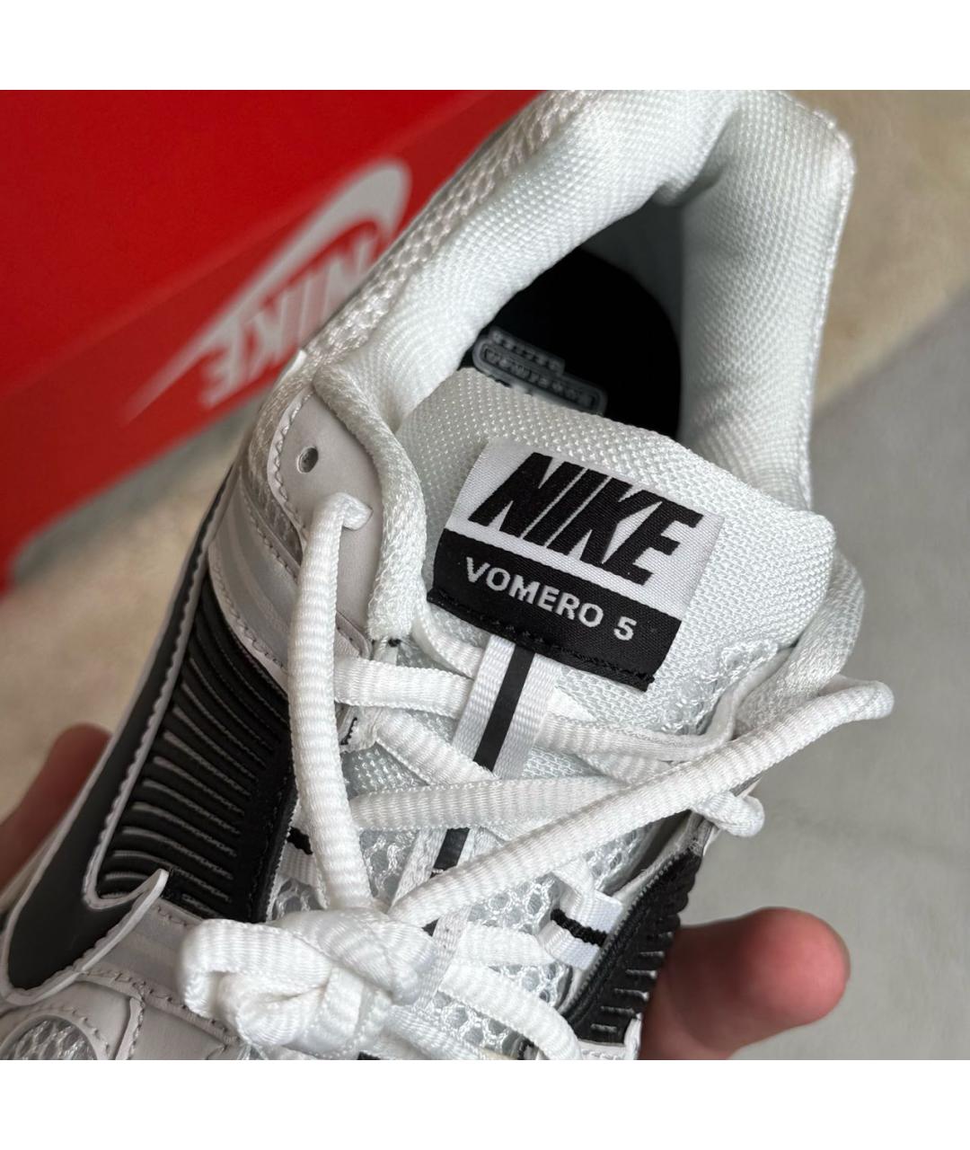 NIKE Белые текстильные низкие кроссовки / кеды, фото 8