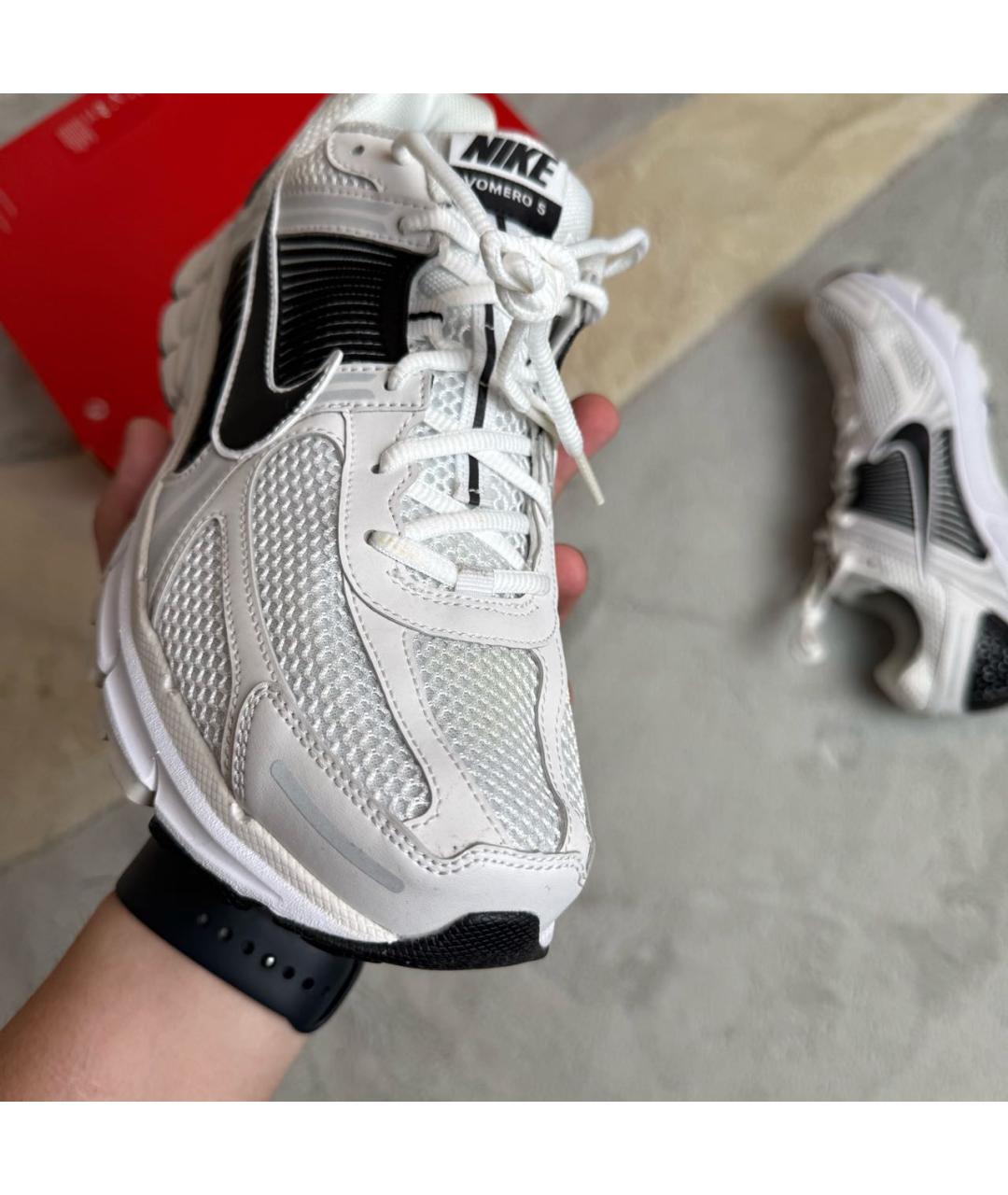 NIKE Белые текстильные низкие кроссовки / кеды, фото 7