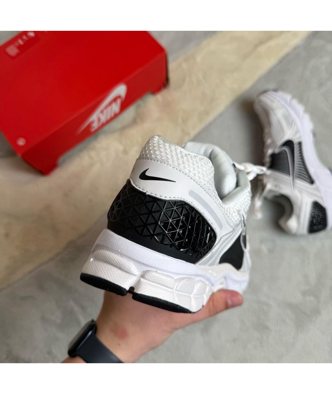 NIKE Белые текстильные низкие кроссовки / кеды, фото 3
