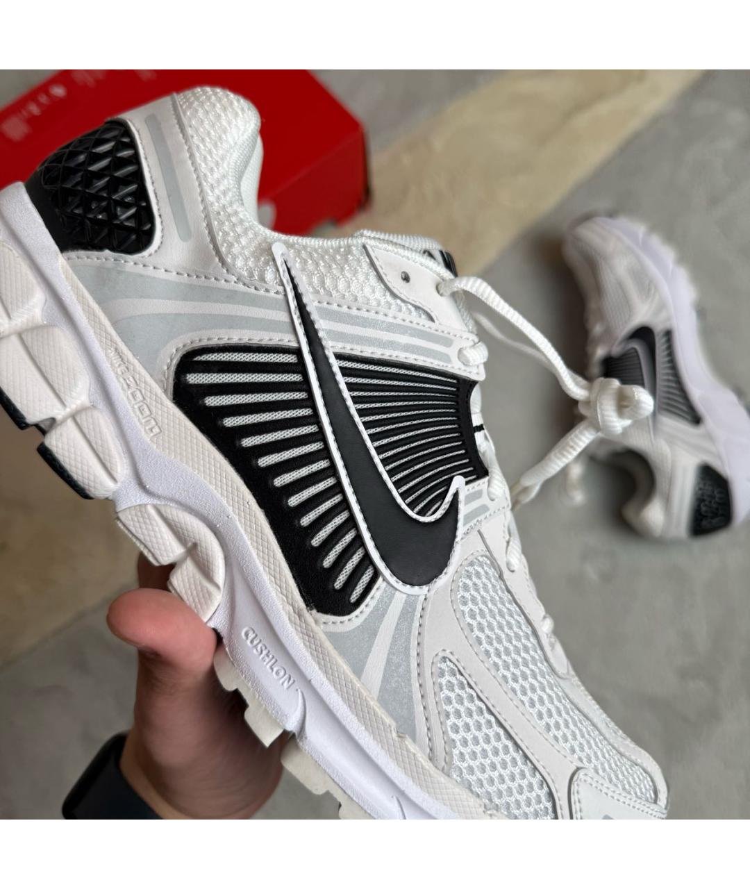 NIKE Белые текстильные низкие кроссовки / кеды, фото 5