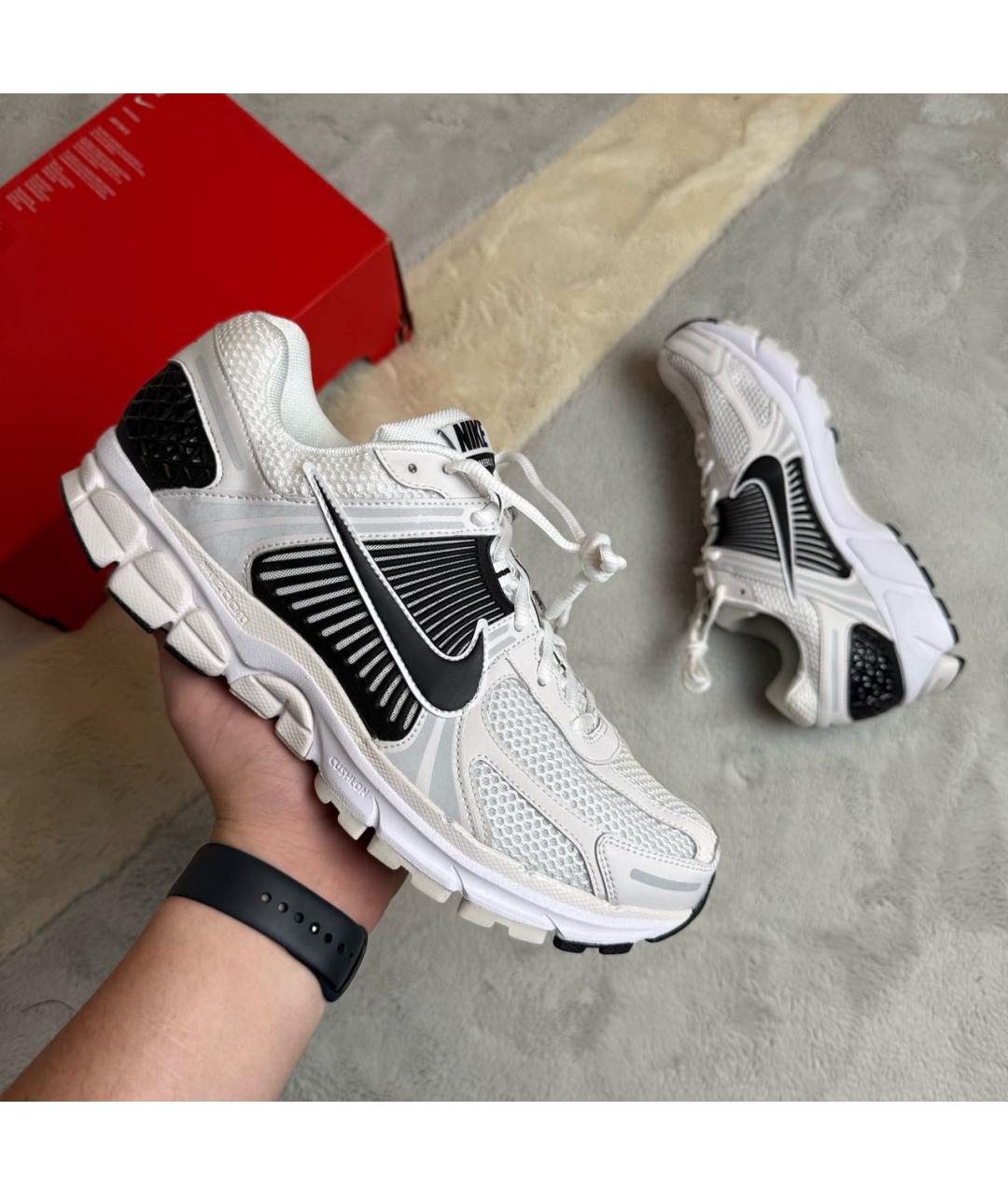 NIKE Белые текстильные низкие кроссовки / кеды, фото 2
