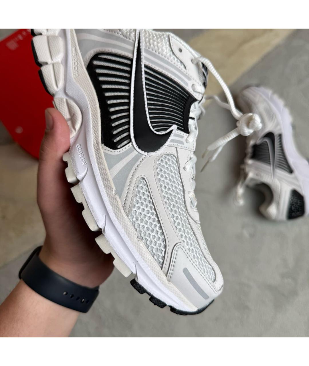 NIKE Белые текстильные низкие кроссовки / кеды, фото 6