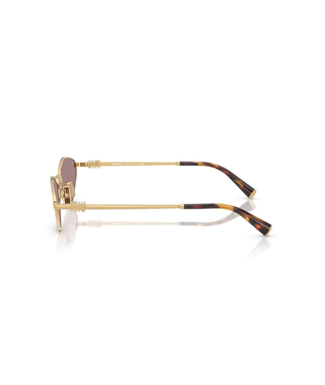 MIU MIU Золотые металлические солнцезащитные очки, фото 3