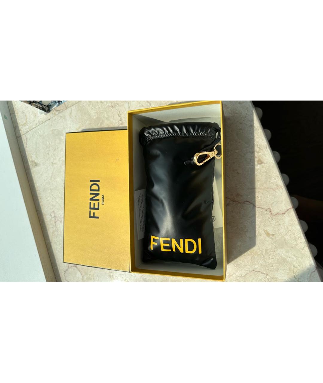 FENDI Бежевые металлические солнцезащитные очки, фото 6